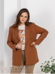 Пиджак коричневый двубортный